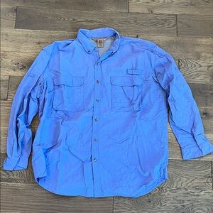 Redington Blue Men's LS Button-Up Back Vented Fishing Shirt Chest Pockets SPF30+